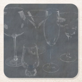 Porta-copo De Papel Quadrado Barware de vidro