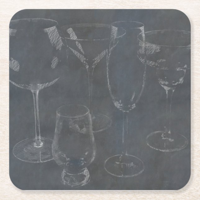 Porta-copo De Papel Quadrado Barware de vidro (Frente)