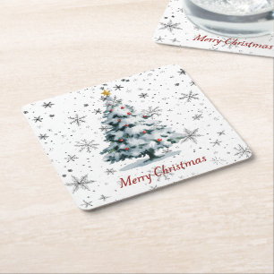 Porta-copo De Papel Quadrado 🎄Bases Aconchegantes para Momentos Alegres! ✨☕