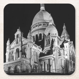 Porta-copo De Papel Quadrado Basílica Vintage França Paris Sacre Coeur