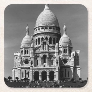 Porta-copo De Papel Quadrado Basílica Vintage França Paris Sacre Coeur