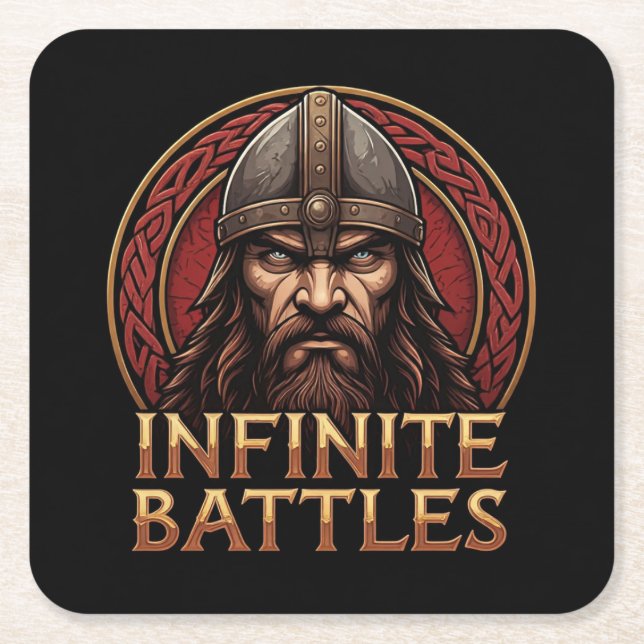 Porta-copo De Papel Quadrado Batalhas infinitas (Frente)