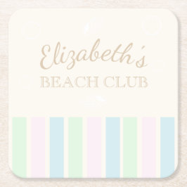 Porta-copo De Papel Quadrado Beach Club Birthday