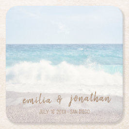 Porta-copo De Papel Quadrado Beach Wedding | Seaside Wedding