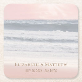 Porta-copo De Papel Quadrado Beach Wedding | Seaside Wedding