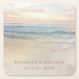 Porta-copo De Papel Quadrado Beach Wedding | Seaside Wedding