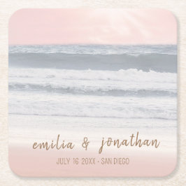 Porta-copo De Papel Quadrado Beach Wedding | Seaside Wedding