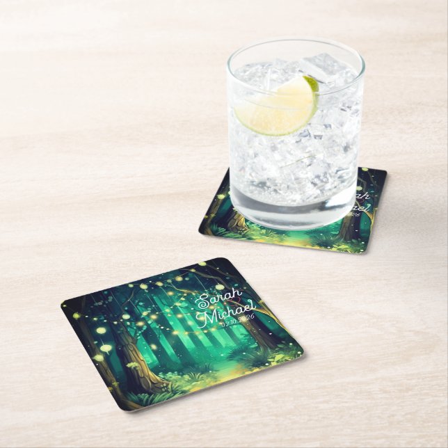 Porta-copo De Papel Quadrado Beautiful Wedding  (Insitu)