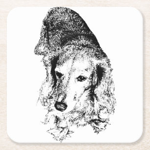 Porta-copo De Papel Quadrado Beba Com Coluna – Dachshund