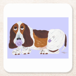 Porta-copo De Papel Quadrado Bebê Basset Hound