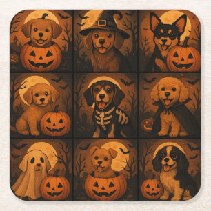 Porta-copo De Papel Quadrado Bebe Cachorro Halloween Apoio de Papel para Copos
