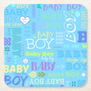 Porta-copo De Papel Quadrado Bebê Menino
