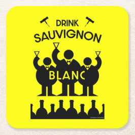Porta-copo De Papel Quadrado Bebedor de Vinho Sauvignon Blanc