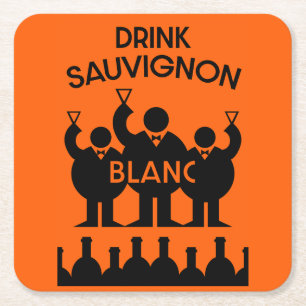 Porta-copo De Papel Quadrado Bebedor de Vinho Sauvignon Blanc