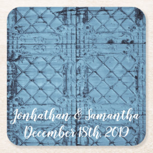 Porta-copo De Papel Quadrado Beber Coasters Rustic Tin Panel Ceiling Country N