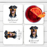 Porta-copo De Papel Quadrado Bebidas Em Mim! Rottweiler Dog Pet Weding<br><div class="desc">Estas são bebidas em mim! Portas copos De Papel De Casamento De Cachorro Rottweiler!</div>