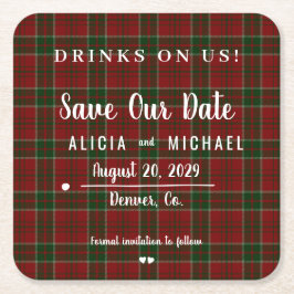 Porta-copo De Papel Quadrado Bebidas em nós simples casamento rústico salvem a 