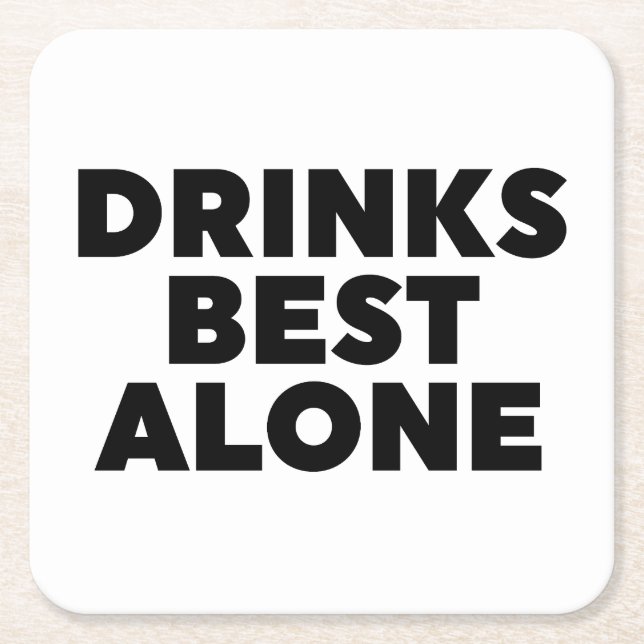 Porta-copo De Papel Quadrado Bebidas Sozinhas (Frente)