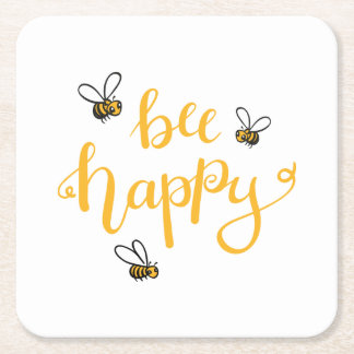 Porta-copo De Papel Quadrado Bee happy