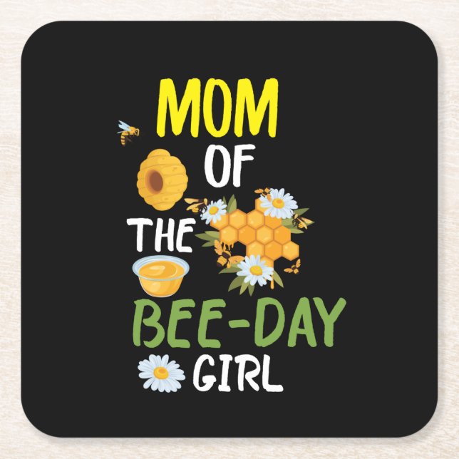 Porta-copo De Papel Quadrado Beekeeper Art Mãe Da Bee Day Girl 2 (Frente)
