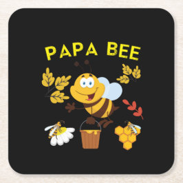 Porta-copo De Papel Quadrado Beekeeper Art Papa Bee