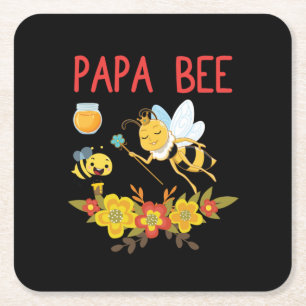 Porta-copo De Papel Quadrado Beekeeper Art Papa Bee 2
