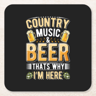 Porta-copo De Papel Quadrado Beer Drinker Country Music Beer Drinking Birthday