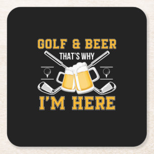 Porta-copo De Papel Quadrado Beer Drinker Golf E Beer Aniversário
