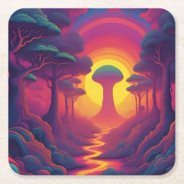 Porta-copo De Papel Quadrado Beginning of The Fall Art