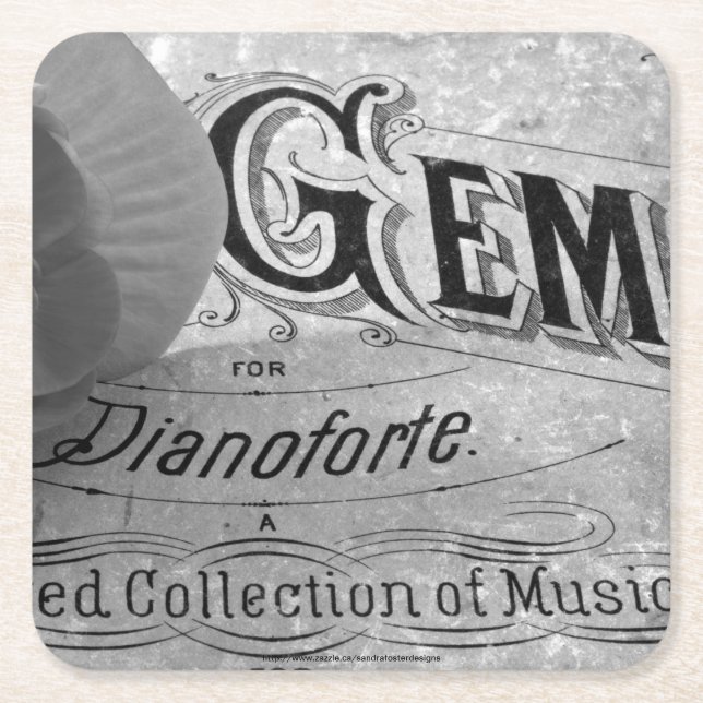 Porta-copo De Papel Quadrado Begonia Gems Pianoforte (Frente)