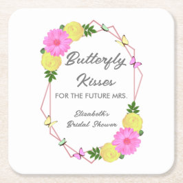 Porta-copo De Papel Quadrado Beijos de Borboleta Para o Futuro Chá de Panela da