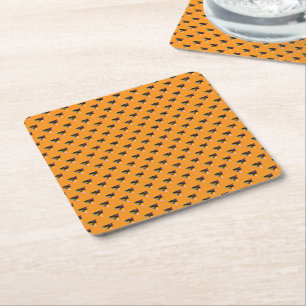 Porta-copo De Papel Quadrado Beijos de Cachorro Azul