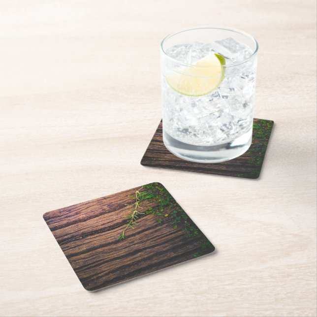 Porta-copo De Papel Quadrado bela madeira velha (Insitu)