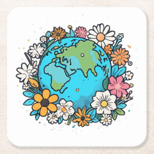 Porta-copo De Papel Quadrado Beleza da Terra