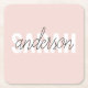 Porta-copo De Papel Quadrado Beleza Rosa Moderna Pastel Personalizada Seu Nome (Frente)