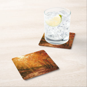 Porta-copo De Papel Quadrado Belo outono