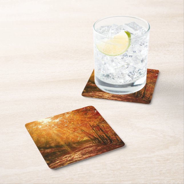 Porta-copo De Papel Quadrado Belo outono (Insitu)