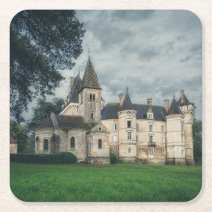 Porta-copo De Papel Quadrado Belo Velho Castelo Profundo no Coração da França