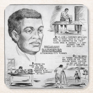 Porta-copo De Papel Quadrado Benjamin Banneker: Cientista Negro e Revolucionári