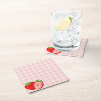 Porta-copo De Papel Quadrado Berry First Birthday Party 