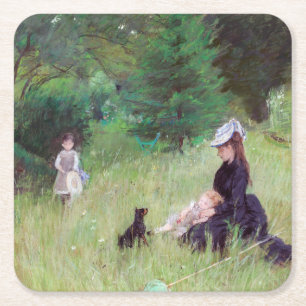 Porta-copo De Papel Quadrado Berthe Morisot - Num Parque / Dans le parc