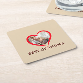 Porta-copo De Papel Quadrado Best Grandma Personalized Photo Paper Coaster Gift
