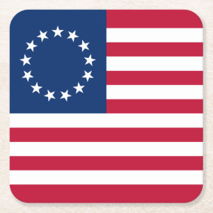 Porta-copo De Papel Quadrado Betsy Ross American Flag