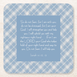 Porta-copo De Papel Quadrado Bíblia Personalizável Verse Isaiah 41:10, 13