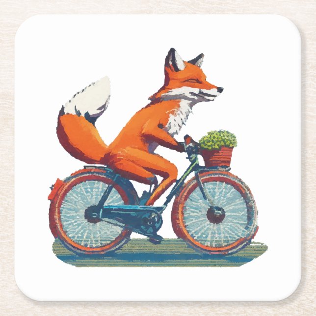 Porta-copo De Papel Quadrado Bicicleta Fox (Frente)