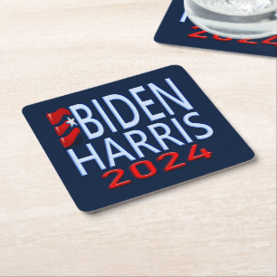 Porta-copo De Papel Quadrado Biden Harris 2024 Eleição Presidencial