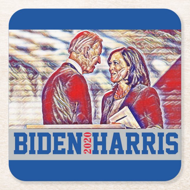 Porta-copo De Papel Quadrado Biden Harris Juntos 2020 (Frente)