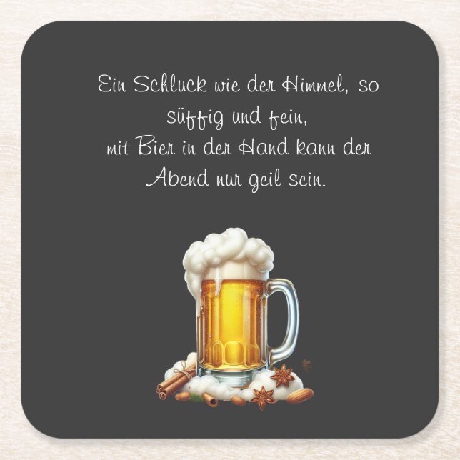 Porta-copo De Papel Quadrado Bier so suffig  (Frente)