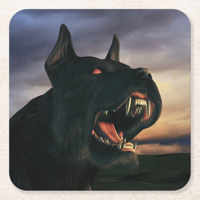 Porta-copo De Papel Quadrado Big, black dog (Frente)