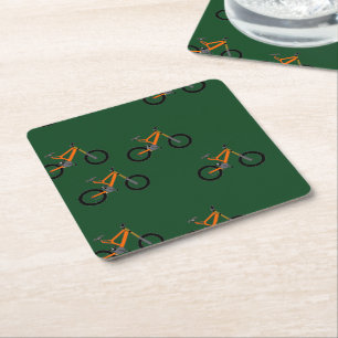 Porta-copo De Papel Quadrado Bikes em verde